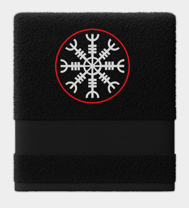 Serviette brodée Heaume de la Terreur