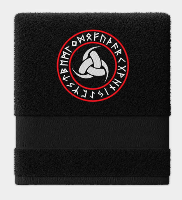 Serviette brodée Cornes d’Odin