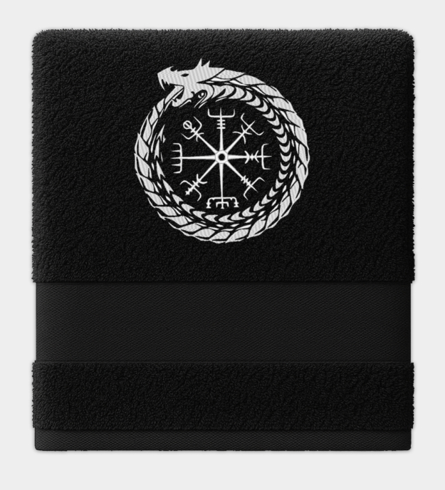 Serviette brodée Serpent de Midgard