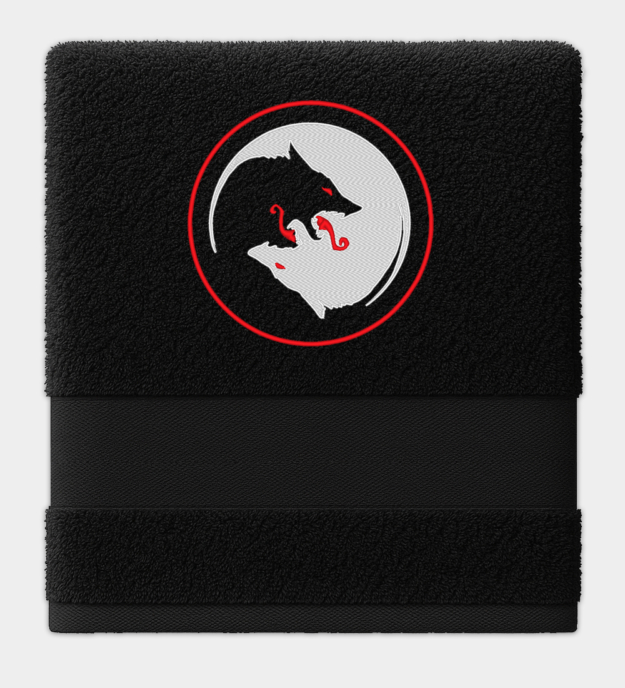 Serviette brodée Loups d’Odin