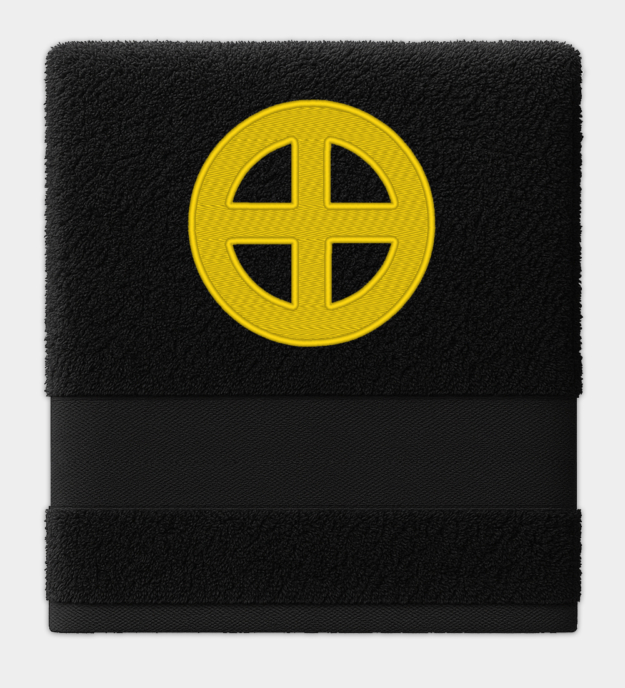 Serviette brodée Croix solaire