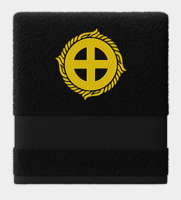 Serviette brodée Croix solaire