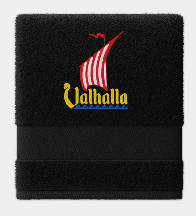 Serviette brodée Drakkar viking